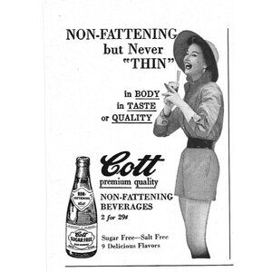 Colt Non fattening Beverages Suger Free Drink 1950s Vintage Print Ad